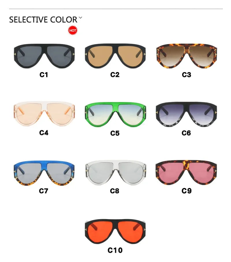 New Vintage Woman Oval Shape Sunglasses Large Frame  Sun Glasses Trendy Street Shoot Shades Eyewear UV400 Gafas De ol