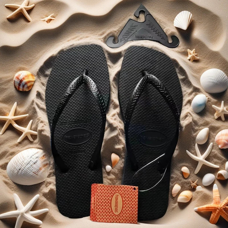 Summer 2025 New Women's Square Toe Flip Flops Outdoor Beach Sandals Luxury Women's Casual Slippers Size 35-42 Women's Shoes