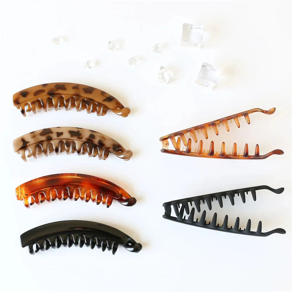 Frosted Solid Color Banana Hair Clips β Fashion Ponytail Barrettes & Hair Claws for Women
