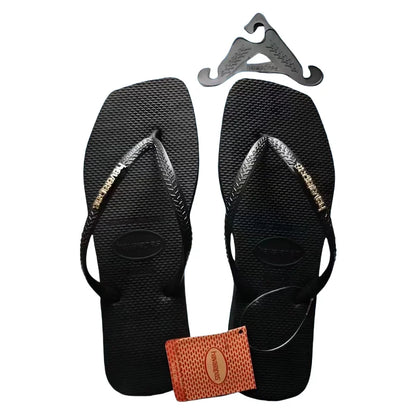 Summer 2025 New Women's Square Toe Flip Flops Outdoor Beach Sandals Luxury Women's Casual Slippers Size 35-42 Women's Shoes